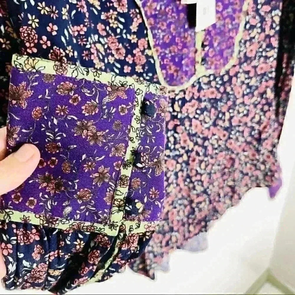 NEW Veronica Beard Betta Blouse Floral Bohemian Purple Quiet Luxury Garden Party - Picture 3 of 8